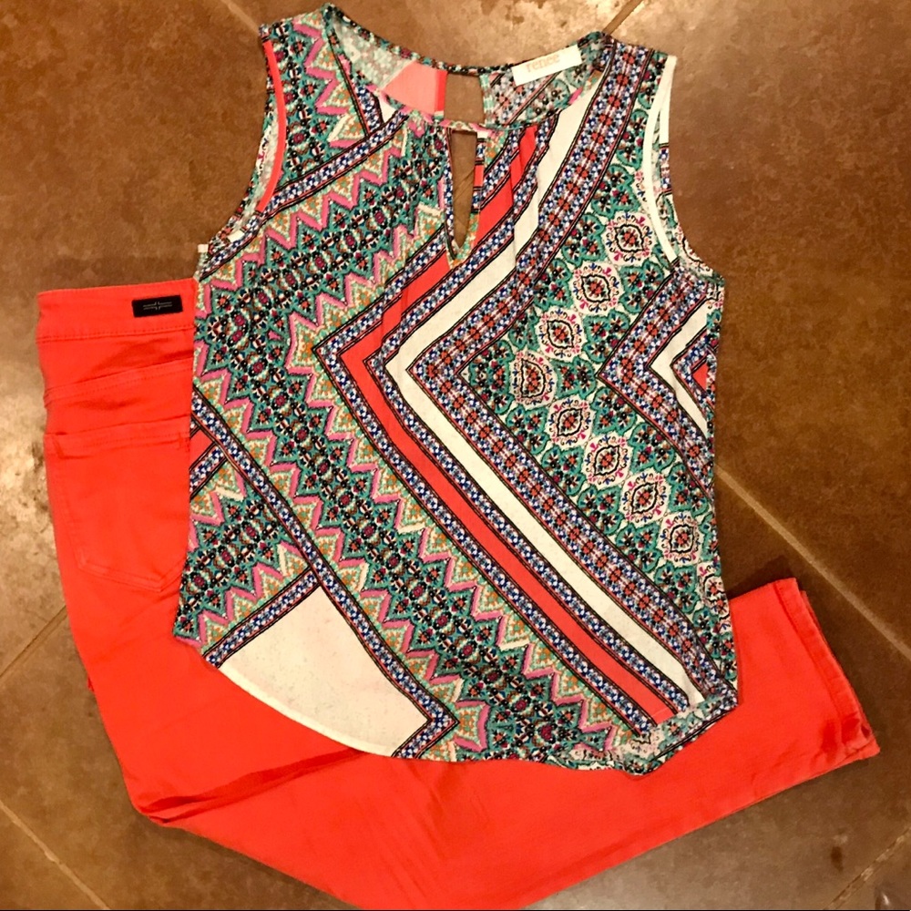 EUC Sleeveless Top, Multicolored Size XS